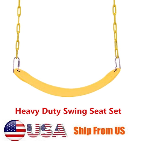 Clearance! Heavy Duty Swing Seat with 60” Chain, Swing Set Accessories Replacement with Snap Hooks for Kids Outdoor Play Playground Swing, Trees, Swing Set