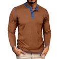 thumbnail image 1 of Clothing Henley T Shirts for Men Long Sleeve Button Henley T-Shirts Fashion Casual Comfortable Long Sleeved Shirt Vintage T Shirt Base Top Casual Basic Tops, 1 of 7