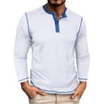 thumbnail image 1 of Clothing Henley T Shirts for Men Long Sleeve Button Henley T-Shirts Fashion Casual Comfortable Long Sleeved Shirt Vintage T Shirt Base Top Casual Basic Tops, 1 of 7