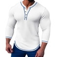 thumbnail image 1 of Clothing Henley T Shirts for Men Long Sleeve Button Henley T-Shirts Fashion Autumn Casual Button Solid Color T Shirt Top Casual Basic Tops, 1 of 3