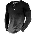 thumbnail image 1 of Clothing Henley T Shirts for Men Long Sleeve Button Henley T-Shirts Long Sleeved Loose Comfortable Gradient Simple T Shirt Casual Basic Tops, 1 of 2
