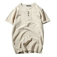 thumbnail image 1 of Clothing Henley T Shirts for Men Short Sleeve Button Henley T-Shirts Cotton Thin Casual Loose Tshirt Summer Tshirt Casual Basic Tops, 1 of 3
