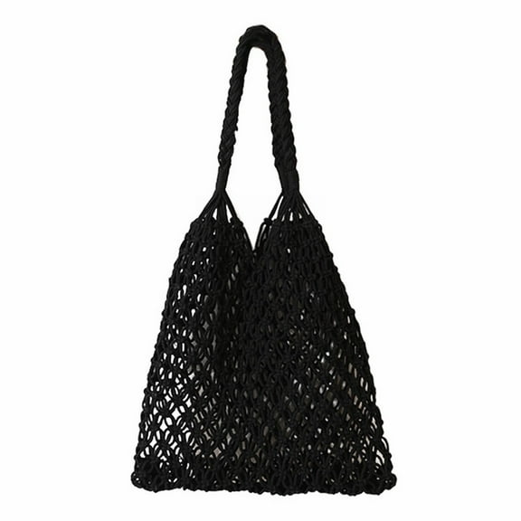 Hewann Beach Bag Hollow Cut Crochet Beach Bag, Hand Woven Cotton Tote for Women, Versatile Shoulder Bag for Travel, Leisure, and Gifts