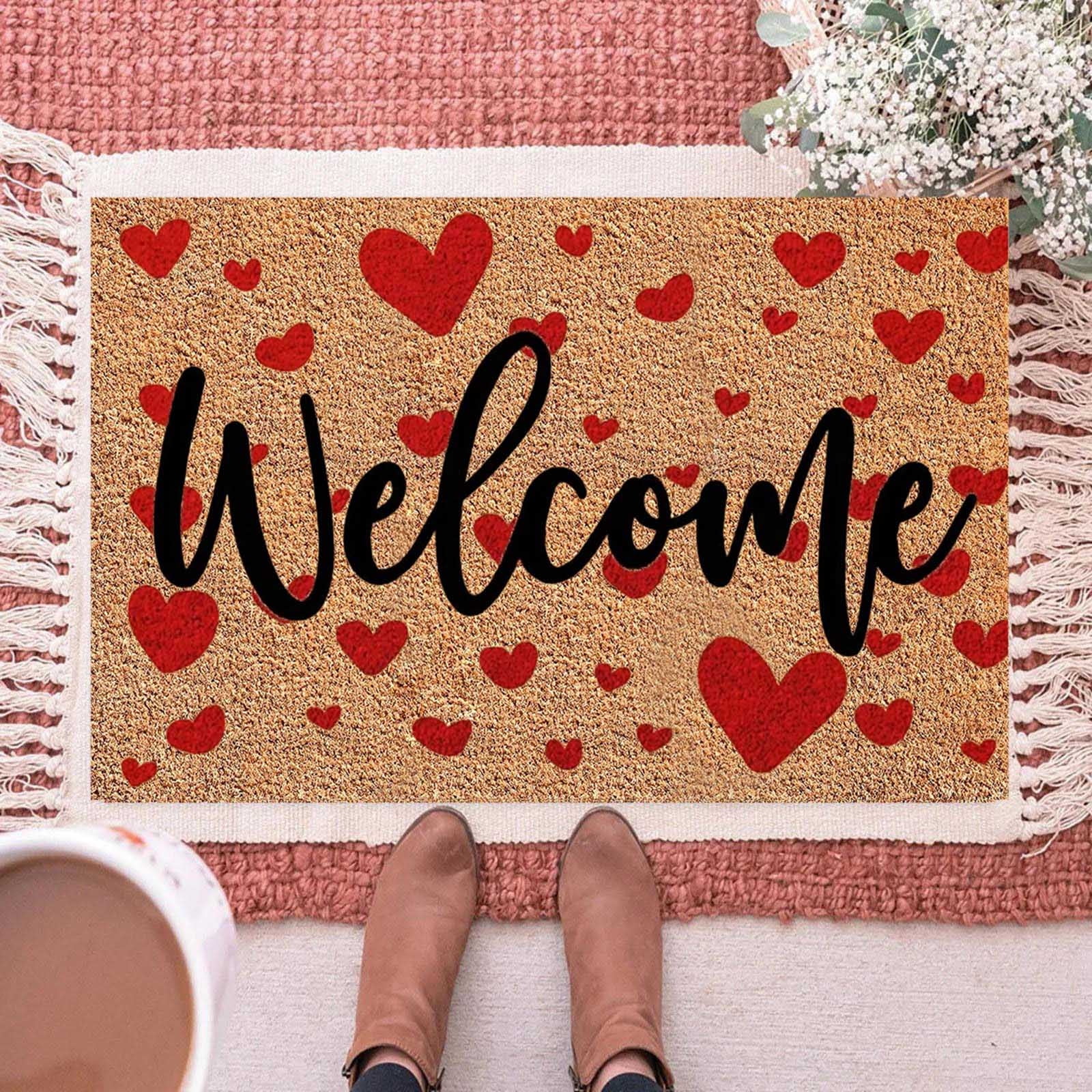 Clearance! Hewann Floor mats Rugs Valentine's Day Floor Mats Holiday