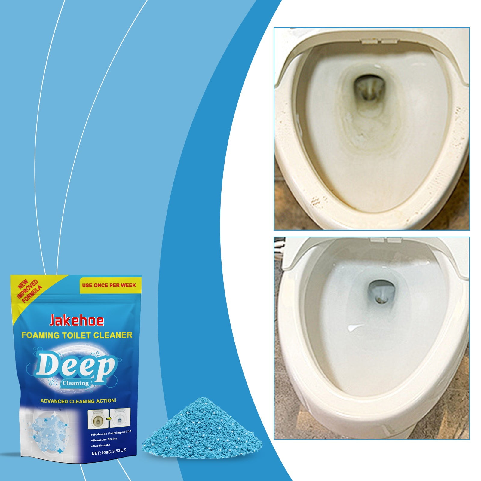 Clearance! Hewann Foaming Toilet Cleaner 2024 New Toilet Cleaning Powder Foaming Toilet Bowl