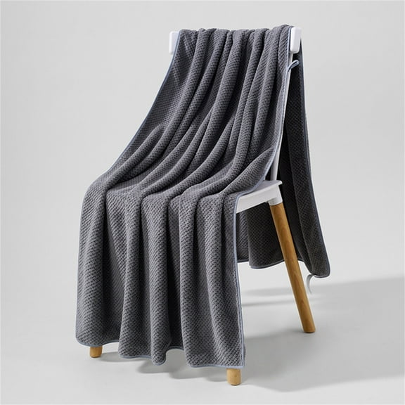 Hewann Oversized Bath Sheet Coral Velvet Bath Towel - Thickened Pineapple Check, Extra Large, Absorbent, Quick Drying, Lightweight Towel for Home, Gym, Beach or Spa - Gift Idea