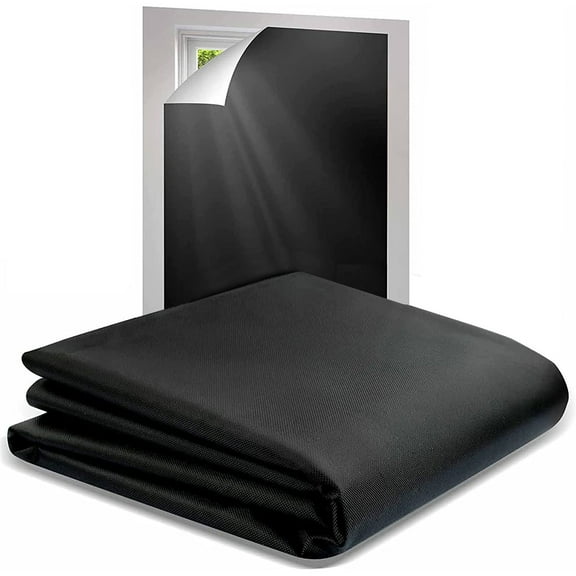 Hewann Portable Black Window Curtains - DIY Adjustable Light Blocking Panels for Baby Nursery, Bedroom, Dormitory, and Travel - Strong Adhesive, No Drilling Required