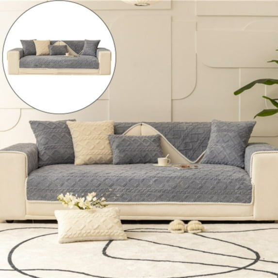 Hewann Sofa Cover Thickened Plush Sofa Cover - Soft, Non-Slip Furniture Protector | Warm, Fuzzy Sectional Slipcover | Versatile Home Decor & Stain Guard