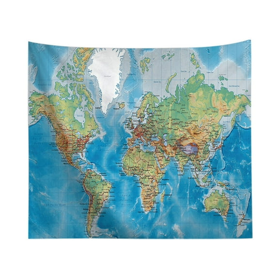 Hewann Wall Tapestry Vintage World Map Tapestry, Decorative Wall Hanging, Unique Boho Bedspread, Versatile Yoga Mat, 100x150cm Polyester, Gift for Home Decor