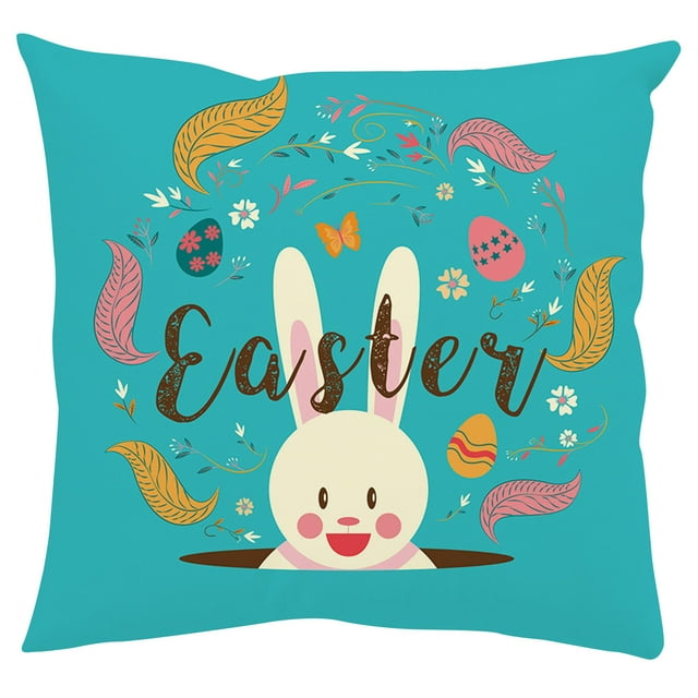 Clearance！Hexang Pillow Cases Rabbit Easter Day Cover Sofa Cover
