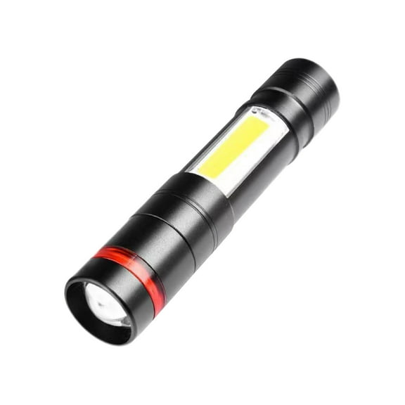Hvmvliv Hiking Flashlight Rechargeable LED Flashlights High Light 250000 Light Super Bright Flashlight, 5 Modes with COB Work Light, Powerful Handheld Flash Light Black