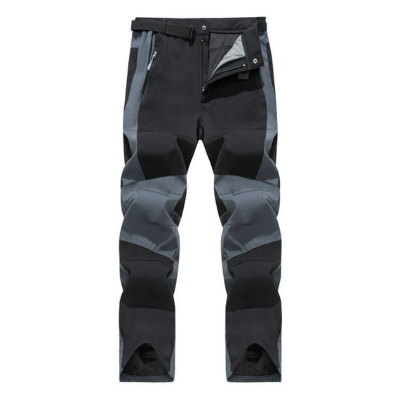Clearance Hiking Pants Men,Men's Winter Pants Fleece Lined Ski Snow Pants Water Resistant 4 Zip Pockets Outdoor Pants,Hiking Cargo Pants for Men