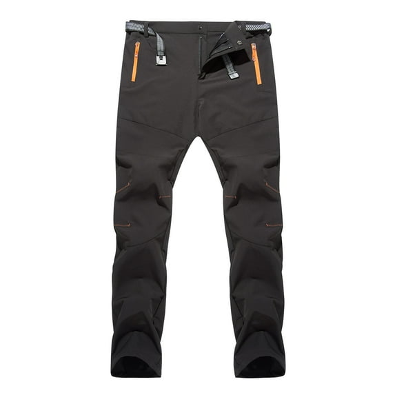 Clearance Hiking Pants Men,Men's Winter Pants Fleece Lined Ski Snow Pants Water Resistant 4 Zip Pockets Outdoor Pants,Hiking Cargo Pants for Men