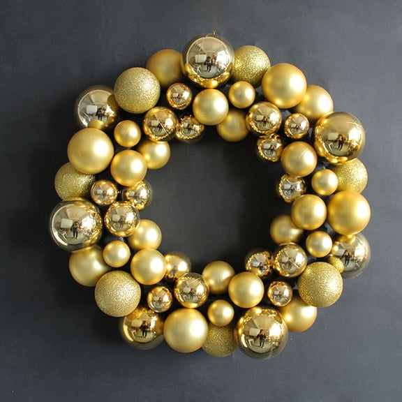 Clearance! Hilingoto Christmas Ball Decoration Wreath Colorful Splicing Light Ball Wreath Gold, Fall Reef for Front Door (1Pc Garland)