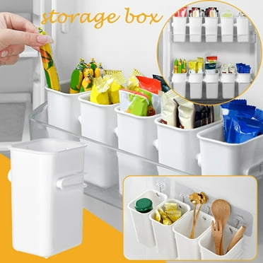 Clearance! Hilingoto Food Storage, Multifunctional Storage Box Refrigerator Side Door Storage Box White, Multifunctional Storage Box Refrigerator Side Door Storage Box Food Sorting Box 4.7X3.5X2.4Inch