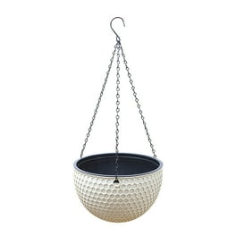 Round Resin Chain Basket Hanging Planter Rattan Flower Pot Self-watering Art Planter Plastic Resin Planting Tool Garden Supplies Round Resin Chain Basket Hanging Planter Rattan Flower Pot Self-watering Art Planter Plastic Resin Planting Tool Garden Supplies