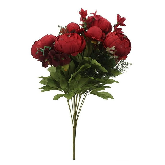 Clearance! Hilingoto Kitchen Cleaning Supplies, 1 Bunch Of 13 Red Peonies, 1 Bouquet Vintage Artificial Peony Silk Flowers Bouquet for Decoration 18.9X7.9X4.7Inch Christmas Sale