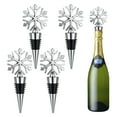 thumbnail image 1 of Clearance! Hilingoto Wine Stopper, Snowflake Red Wine Bottle Stopper (4Pc), Snowflake Wine Bottle Plug Drink Bottle Stopper Reusable Wine Cover 4Pc 5.1X3.9X2.4Inch Christmas Sale, 1 of 9