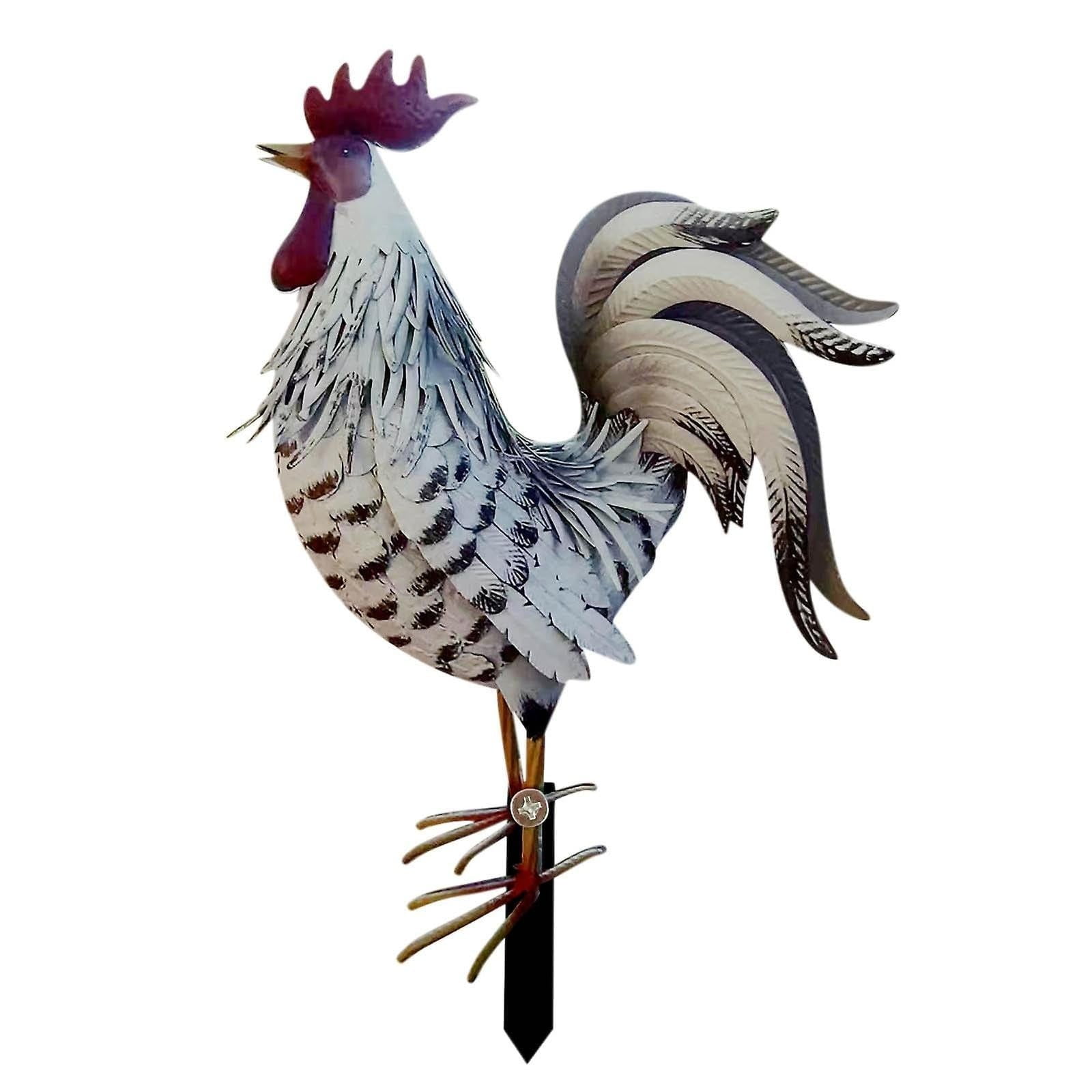 Clearance! Hmlai Metal Rooster Garden Plug, Horticultural Card