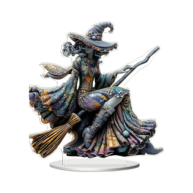 Clearance! Home Decor Halloween Witch Acrylic Sign Table Indoor 2D