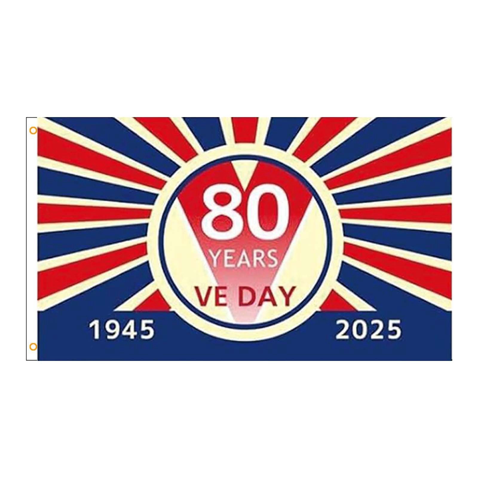 Clearance! Home Decor VE Day 80th Anniversary Flag 2025 Ve Day 80th ...