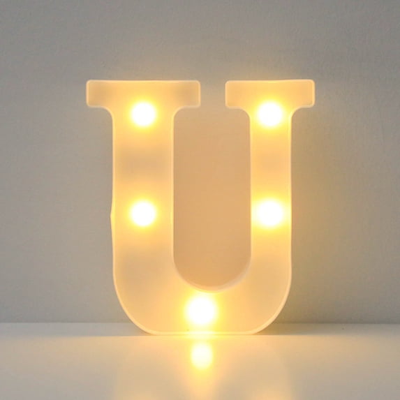 Clearance Home Decorations Farmhouse for Living Room Alphabet LED Letter Lights Light Up White Plastic Letters Standing Hanging A-M