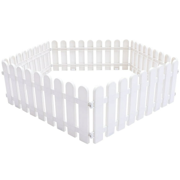 Clearance! Home Essentials White Plastic Picket Fence, 5*Fence Clearance Sale!