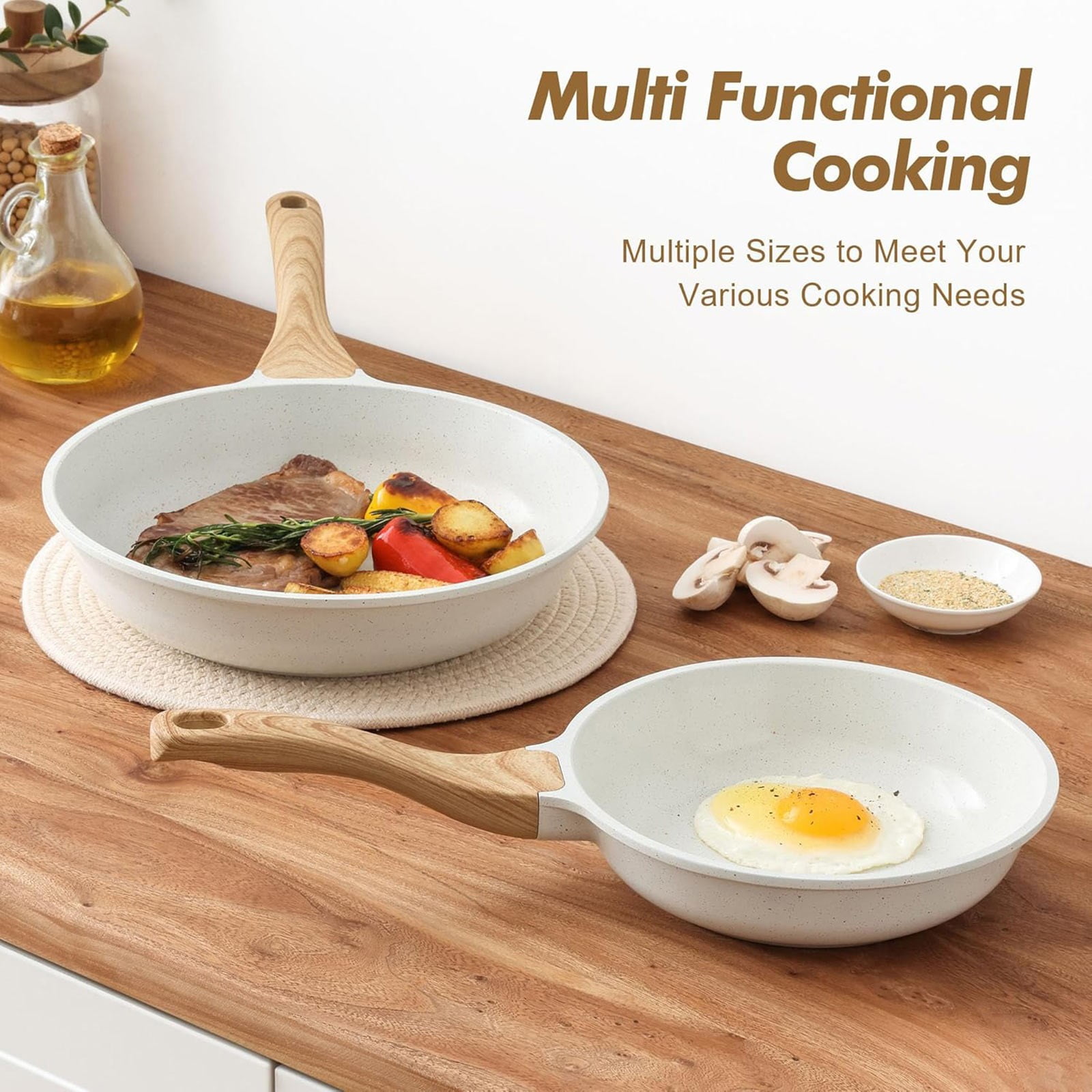 Clearance! Home Multi Functional Non Stick Pan: for Steaks Pancakes and Breakfast Compatible with Induction Cookers and Stoves
