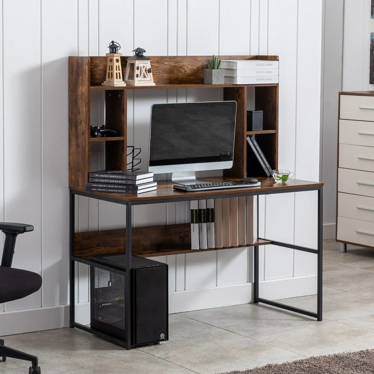 Computer Desk with Drawers and Storage Shelves, 47 inch Home