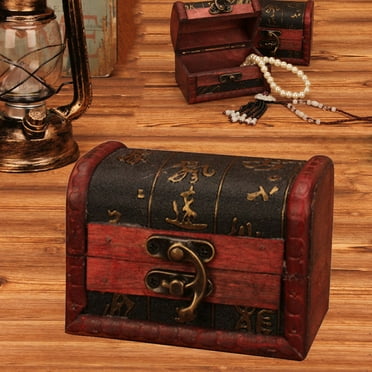 Clearance Home Textile Storage under $5 Handmade Metal Jewelry for Storing Pearl Jewelry Lock Box Box Wood With Mini Vintage Housekeeping & Organizers