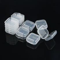 Clearance Home Textile Storage under $1 Box Small Storage Transparent Plastic Box 10pcs Jewelry Portable Flip Housekeeping & Organizers