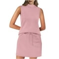 thumbnail image 1 of HomeGardon Dresses for Women,Summer Dresses,Solid Two Piece Skirt Sets for Women Summer Beach Vacation Outfits Mock Neck Tops Skirt Lounge Matching Sets,S-XXL, 1 of 8