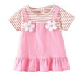 thumbnail image 1 of HomeGardon Girls Dress,Dresses for Girl 1-4 Years Summer Baby and Toddler Princess Striped Cotton Short Sleeve Dress Children's Dress,1Y-4Y, 1 of 3