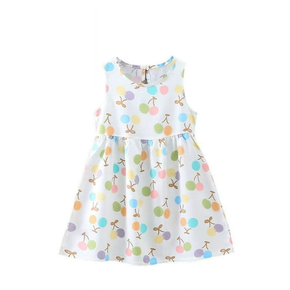 HomeGardon Girls Dress,Dresses for Girl Summer Toddler Baby Girls Sleeveless Dress Graphic Print Children's Clothing,90-140