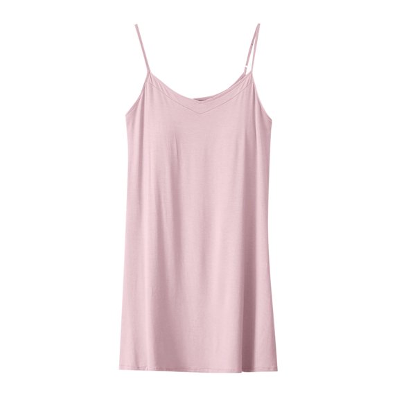 HomeGardon Nightgowns for Women,Women's Sleepwear,Fashion Women Solid Color V Neck with Chest Cushion Short Nightgown,M-XXL