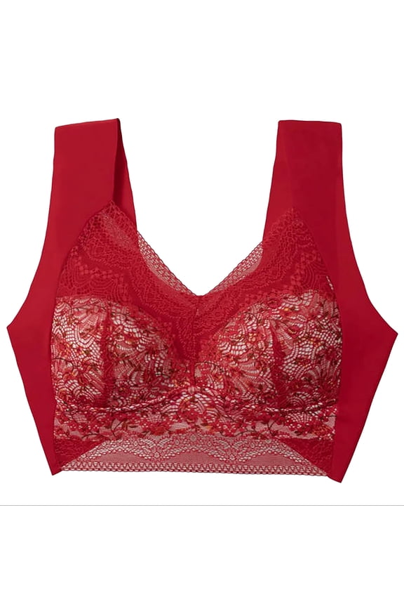 Sports Bras for Women,Minimizer Bras for Women Full Coverage,Women's Underwear Bra Lace Gathering Side Folding Fixed Cup Plus Size Seamless Underwear Thin Design,S-XXXL