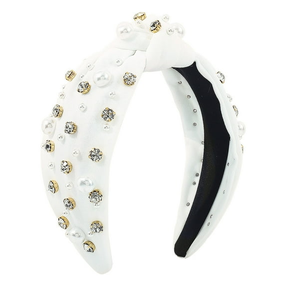Clearance! Hontri 1 Headband Clearance under $5, Fashion Headbands for Women Girls Headbands Vintage Headband Wide Top Knot Pearls Hair Hoops for Casual Wedding On Sale
