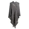 thumbnail image 1 of Clearance! Hontri 1 Pc Shawl under $10, Women Mid Length Crochet Hollow Irregular Tassel Pullover Sweater Cape Shawl Knit Sweater Shawl On Sale, 1 of 9