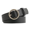 thumbnail image 1 of Clearance! Hontri 1Pc Belt Clearance under $5, New Round Faux Leather Belt Women's Personality Belt Casual Round Buckle Belt On Sale, 1 of 8