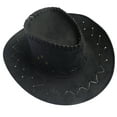 thumbnail image 1 of Hontri Cowboy Hat Women Men Summer Western Cowboy Hat Shapeable Wide Brim Sun Hat Cowboy Hats for Women Men Black, 1 of 4