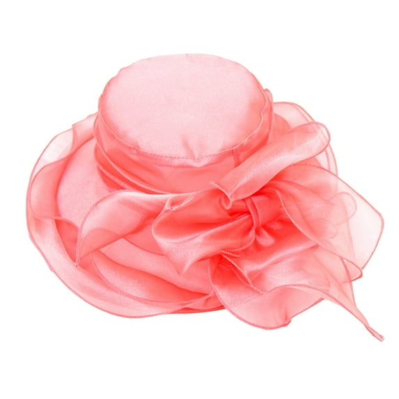 Clearance! Hontri 1Pc Hat under $10, Spring Summer Mesh Sunshade Hat Flower Temperament Wedding Dress Hat Sun Dome Large Brim Hat Fashion Hat for Woman On Sale