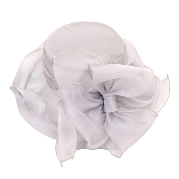 Clearance! Hontri 1Pc Hat Clearance under $5, Spring Summer Mesh Sunshade Hat Flower Temperament Wedding Dress Hat Sun Dome Large Brim Hat Fashion Hat for Woman On Sale