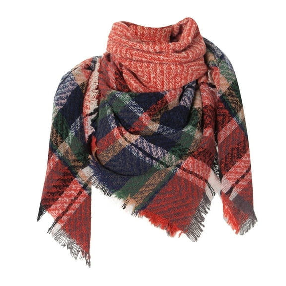 Clearance! Hontri 1Pc Scarf Clearance under $5, Women Fall Winter Scarf Classic Tassel Plaid Scarf Warm Soft Chunky Large Blanket Wrap Shawl Scarves On Sale
