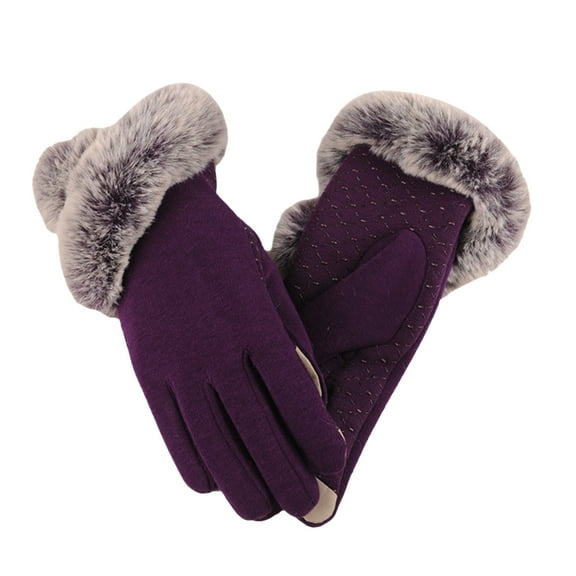 Clearance! Hontri 2 Gloves Clearance under $5, Women Winter Touchscreen Gloves for Cold Weather, Chenille Warm Cable Knit Elastic Cuff Texting Thermal Gloves for Driving On Sale