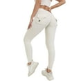 thumbnail image 1 of Clearance! Hontri Butt Lifting Leggings with Pockets for Women Stretch Cargo Leggings High Waist Workout Running Pants Yoga Pants White M, 1 of 9