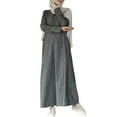 thumbnail image 1 of Clearance! Hontri Dresses for Women 2024 Women's Muslim Abaya Dress Prayer Dress Full Length Kaftan with Hijab Dubai Maxi Dress Womens Dresses Grey,S, 1 of 5