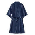 thumbnail image 1 of Clearance! Hontri Intimates Bathrobe Wedding Party Soild Sleepwear Pajamas for Bride Women's Satin Nightgown Blue,Xxl, 1 of 9