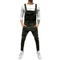 thumbnail image 1 of Clearance! Hontri Jeans for Men Mens Pocket Jeans Overall Jumpsuit Streetwear Overall Suspender Pants Mens Jeans Coffee,S, 1 of 9
