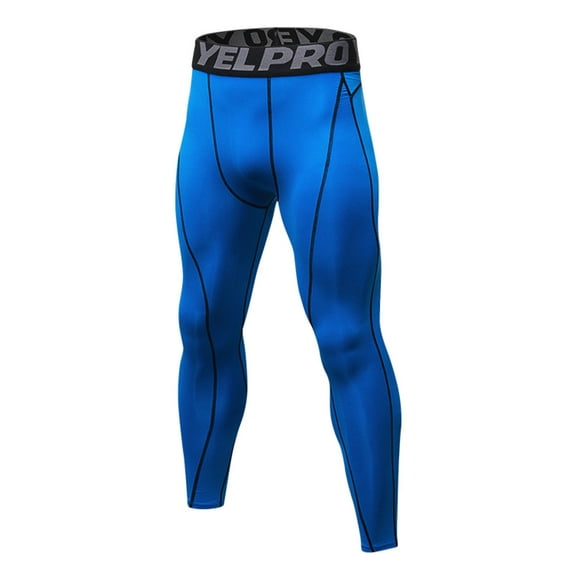 Clearance! Hontri Men’S Jogger Sweatpants Mens Four Seasons Simple Exercise Tight Fitness Running Stretch Basketball Base Training Compression Pants Fitness Pants Pants Blue,M