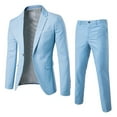 thumbnail image 1 of Clearance! Hontri Men’S Suit Slim 2 Piece Suit Business Wedding Party Jacket Vest & Pants Coat Suits for Men Blue L, 1 of 4